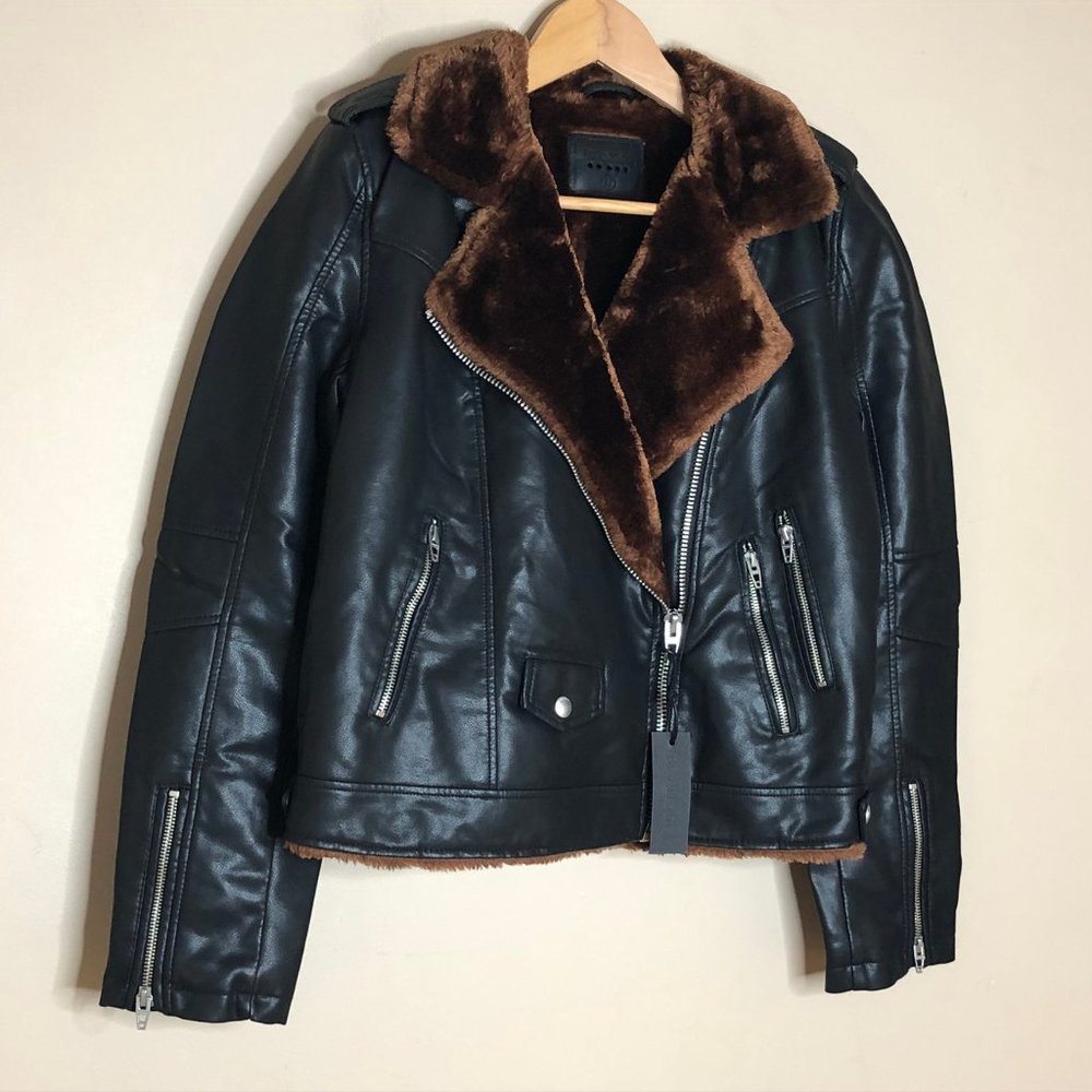 Blank Nyc Dreamers Fur & Faux Leather Moto Jacket - Picture 7 of 16